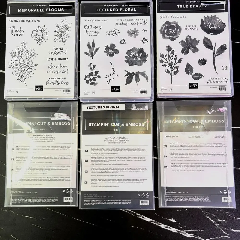 Stampin Up Floral Lot True Beauty Textured Floral Memorable Blooms